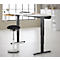 Bureau met bamboe accessoirelade & kabelgoot van gerecycled vilt, elektrisch in hoogte verstelbaar, B 1600 x D 800 x H 605-1265 mm, wit/zwart