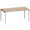 Bureau MODENA FLEX, carré, 4 pieds en tube carré, L 1600 x P 800 x H 720-820 mm, chêne/aluminium blanc