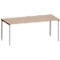 Bureau MODENA FLEX, carré, 4 pieds en tube carré, L 1800 x P 800 x H 720-820 mm, chêne/aluminium blanc