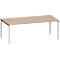 Bureau MODENA FLEX, carré, 4 pieds en tube carré, L 2000 x P 1000 x H 720-820 mm, chêne/aluminium blanc