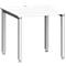 Bureau MODENA FLEX, carré, 4 pieds en tube carré, L 800 x P 800 x H 720-820 mm, blanc/aluminium blanc