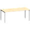 Bureau MODENA FLEX, rechthoekig, 4-poots vierkante buis, B 1800 x D 800 x H 720-820 mm, ahorn/wit aluminium