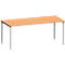 Bureau MODENA FLEX, rechthoekig, 4-poots vierkante buis, B 1800 x D 800 x H 720-820 mm, beuken/wit aluminium