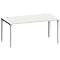 Bureau MODENA FLEX, rectangulaire, 4 pieds en tube carré, L 1600 x P 800 x H 720-820 mm, gris clair/aluminium blanc