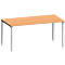 Bureau MODENA FLEX, rectangulaire, 4 pieds en tube carré, L 1600 x P 800 x H 720-820 mm, hêtre/aluminium blanc