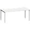 Bureau MODENA FLEX, rectangulaire, 4 pieds en tube carré, L 1800 x P 800 x H 720-820 mm, gris clair/aluminium blanc