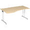 Bureau PALENQUE avec extension, pieds en C, asymétrique, à gauche, l. 1800 x P 1000/800 x H 720 mm, coloris érable