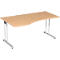 Bureau PALENQUE avec extension, pieds en C, asymétrique, à gauche, l. 1800 x P 1000/800 x H 720 mm, coloris hêtre