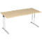 Bureau PALENQUE, pieds en C, rectangulaire, l. 1600 x P 800 x H 680 - 820 mm, érable