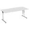 Bureau PALENQUE, pieds en C, rectangulaire, l. 1800 x P 800 x H 680 - 820 mm, gris clair