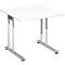 Bureau PALENQUE, pieds en C, rectangulaire, l. 800 x P 800 x H 680 - 820 mm, blanc