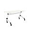 Bureau pliable, avec 4 roulettes verrouillables, rectangulaire, tube rond, L 1400 x P 600 x H 720 mm, blanc/blanc