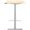 Statafel met lichtbruin tafelblad en grijs frame.