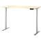Bureau - rechthoekig - elektrisch in hoogte verstelbaar - T-poot - B 1600 x D 800 x H 620-1280 mm - incl. Memory Master- ahorn decor/zilver