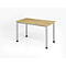 Bureau, rectangulaire, 4 pieds, tube rond, L 1200 x P 672 x H 685-810 mm, Chêne sauvage/argenté