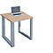 Bureau, rectangulaire, base à console, L 800 x P 800 x H 760 mm, chêne/argent Sonoma