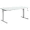 Bureau Standard, rectangulaire, hauteur réglable manuellement par manivelle, piétement en C, L 1200 x P 800 x H 728-1188 mm, gris clair/aluminium blanc
