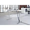 Bureau START OFF - elektrisch in hoogte verstelbaar - B 1600 x D 800 x H 705-1205 mm – T poot blank alu - wit + accessoire lade - ons merk Schäfer Shop Select