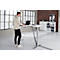 Bureau START OFF - elektrisch in hoogte verstelbaar - B 1600 x D 800 x H 705-1205 mm – T poot blank alu - wit + accessoire lade - ons merk Schäfer Shop Select