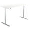 Bureau Start Off, hauteur réglable électriquement, rectangulaire, piétement en T, L 1600 x P 800 x H 755-1255 mm, blanc/alu blanc