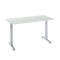 Bureau Start Off Home Office, B 1300 x D 650 x H 735 mm, T-voet, lichtgrijs/blank aluminiumkleurig