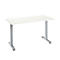Bureau Start Off Home Office, B 1300 x D 650 x H 735 mm, T-voet, wit/blank aluminiumkleurig