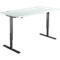 Bureau START OFF - réglable en hauteur électriquement - L 1600 x P 800 x H 705-1205 mm - pied en T noir - gris clair - notre marque Schäfer Shop Select