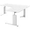 Bureau, table d’extension BARI droite, pieds en C, forme B, asymétrique, l. 1800 mm, blanc