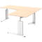 Bureau, table d’extension BARI droite, pieds en C, forme B, asymétrique, l. 1800 mm, coloris érable