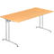 Bureau TARA, pieds en C, rectangulaire, l. 1600 x P 800 x H 720 mm, coloris hêtre
