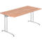 Bureau TARA, pieds en C, rectangulaire, l. 1600 x P 800 x H 720 mm, coloris noyer
