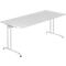 Bureau TARA, pieds en C, rectangulaire, l. 1800 x P 800 x H 720 mm, gris clair