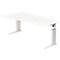 Bureau TARVIS, asymétrique, l. 1800 x P 800/1000 x H 680-820 mm, armature blanche, blanc