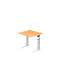Bureau TARVIS, pieds en C, carré, l. 800 mm, armature blanche, hauteur ajustable, hêtre