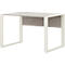 Bureau TEMPIO - l. 1200 x P 800 x H 740 mm - avec support pour guide-câbles - béton/blanc