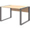 Bureau TEMPIO - l. 1200 x P 800 x H 740 mm - avec support pour guide-câbles - chêne Hickory/anthracite