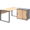 Bureau TEMPIO - l. 1200 x P 800 x H 740 mm - avec support pour guide-câbles - chêne Hickory/anthracite