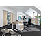 Bureau TEMPIO - l. 1200 x P 800 x H 740 mm - avec support pour guide-câbles - chêne Sonoma/blanc