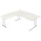 Bureau Toledo, avec table d’extension, hauteur ajustable, pieds en C, l. 2000 x P 1000 mm, blanc