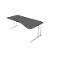 Bureau Toledo, hauteur ajustable, asymétrique, extension à droite/à gauche, pieds en C, l. 1950 x P 800/1000 mm, anthracite