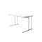 Bureau Toledo, hauteur ajustable, rectangulaire, pieds en C, largeur 1200 mm, blanc