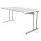 Bureau Toledo, hauteur ajustable, rectangulaire, pieds en C, largeur 1600 mm, blanc