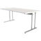 Bureau Toledo, hauteur ajustable, rectangulaire, pieds en C, largeur 1800 mm, blanc