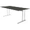 Bureau Toledo, hauteur ajustable, rectangulaire, pieds en C, largeur 2000 mm, anthracite