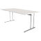 Bureau Toledo, hauteur ajustable, rectangulaire, pieds en C, largeur 2000 mm, blanc