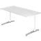 Bureau TOPAS LINE, réglage manuel de la hauteur, l. 1600 mm, blanc/blanc/alu poli