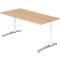 Bureau TOPAS LINE, réglage manuel de la hauteur, l. 1600 mm, chêne/blanc/alu poli