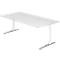 Bureau TOPAS LINE, réglage manuel de la hauteur, l. 2000 mm, blanc/blanc/alu poli