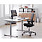 Bureau, tweetraps elektrisch in hoogte verstelbaar, T-voet ronde buis, B 1600 x D 800 x H 634-1294 mm, alu wit/wit