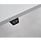 Bureau, tweetraps elektrisch in hoogte verstelbaar, T-voet ronde buis, B 1600 x D 800 x H 634-1294 mm, alu wit/wit